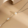 Jewelry Metal Imitation Pearl Tassel Ochain Necklace Geometric Electroplating Women's