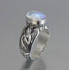 Jewelry Metal Moonstone Ring With Constellation Pattern Electroplated