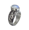 Jewelry Metal Moonstone Ring With Constellation Pattern Electroplated