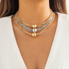 Jewelry Metal Plastic Geometric Ball Pendant Necklace Electroplated Box Chain Women