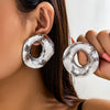 Jewelry Metal Plastic Geometric Ushaped Electroplated Earrings For Women