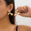 Jewelry Metal Plastic Geometric Ushaped Electroplated Earrings For Women