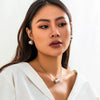 Jewelry Metal Plastic Snake Bone Chain Geometric Ball Clavicle Necklace For Women Electroplated Punk Style