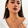 Jewelry Metal Plastic Snake Bone Chain Geometric Ball Clavicle Necklace For Women Electroplated Punk Style