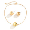 Jewelry Metal Plastic Snake Bone Chain Geometric Ball Clavicle Necklace For Women Electroplated Punk Style