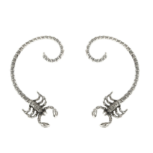 Jewelry Metal Punk Dark Animal Scorpion Outline Ear Studs And Ear Clips Electroplated