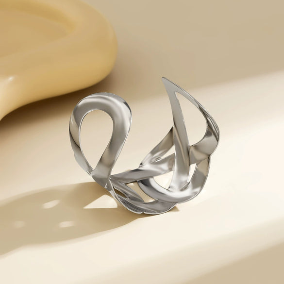 Jewelry Metal Punk Wide Face Hollow Cross Opening Bracelet With Electroplating