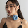 Jewelry Metal Rhinestone Imitation Pearl Flannel Choker Necklace With Geometric And Flower Pattern Electroplating For Women