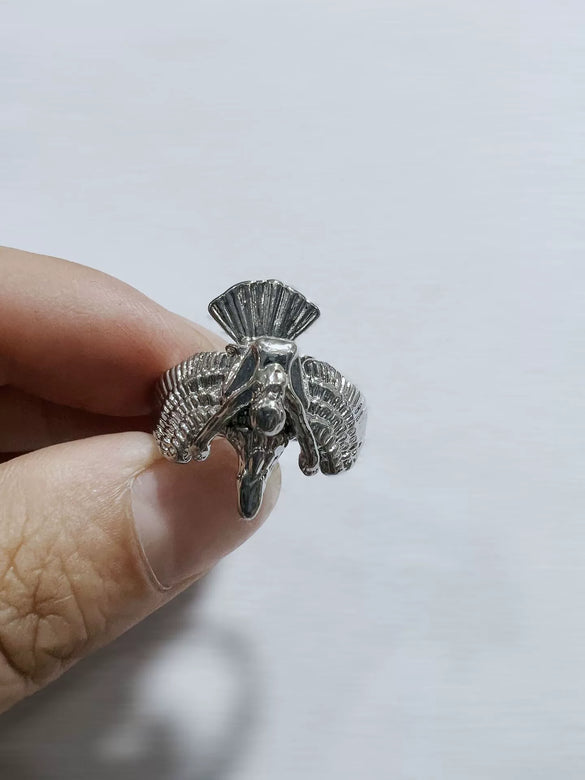 Jewelry Metal Ring With Flying Eagle Cartoon Characters Unisex Electroplated