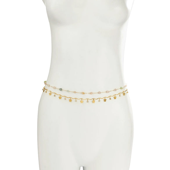 Jewelry Metal Sexy Hollow Small Butterfly Rhinestone Waist Chain For Women