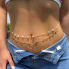 Jewelry Metal Sexy Hollow Small Butterfly Rhinestone Waist Chain For Women