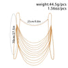 Jewelry Metal Snake Bone Chain Geometric Tassel Body Chain For Women Electroplated