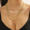 Jewelry Metal Snake Bone Chain With Wave And Geometric Pattern Electroplated For Women
