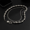 Jewelry Metal Star Shape Pendant Choker Necklace For Women Iron Chain And Alloy Material Ball Chain Style Minimalist Design