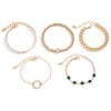 Jewelry Metal Style Stacked Chain Heart Shape Geometric Love Fashion Women's Bracelet Iron Ccb Aluminum Chain Alloy Zircon Electroplated