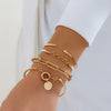 Jewelry Metal Style Stacked Chain Heart Shape Geometric Love Fashion Women's Bracelet Iron Ccb Aluminum Chain Alloy Zircon Electroplated