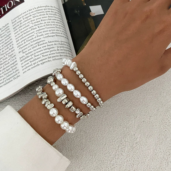 Jewelry Metal Tassel Pendant Bracelet Ins Style Irregular Beaded Electroplated