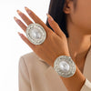 Jewelry Metallic Oval Bracelet Iron Imitation Pearl Inlaid Light Luxury Style Electroplated