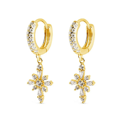 Jewelry Micro-studded Eight Pointed Star New Cross-border Personality Earrings Wholesale