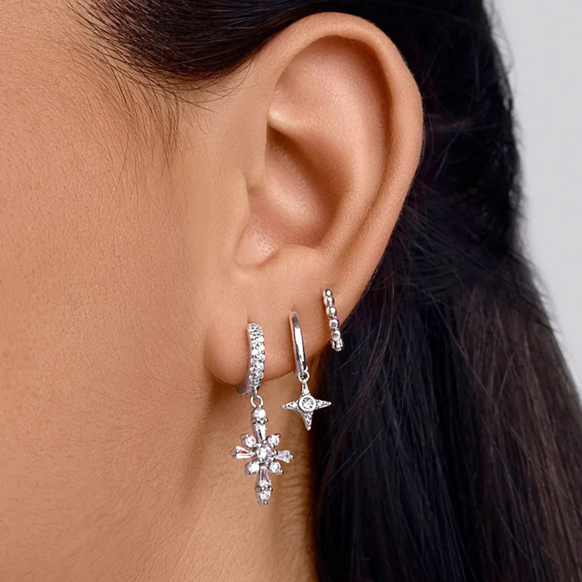 Jewelry Micro-studded Eight Pointed Star New Cross-border Personality Earrings Wholesale