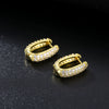 Jewelry Microinlaid Zircon Environmental Protection Copper Geometric Style Ear Buckle Earrings