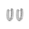 Jewelry Microinlaid Zircon Environmental Protection Copper Geometric Style Ear Buckle Earrings