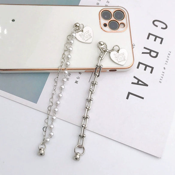 Jewelry Mobile Phone Case Bracelet Accessories Alloy Electroplating Pearl Love Letter Shell Women's