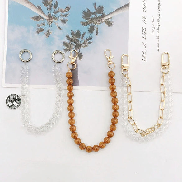 Jewelry Mobile Phone Chain Handheld Glass Glaze Beaded Crystal Baked Paint For Women