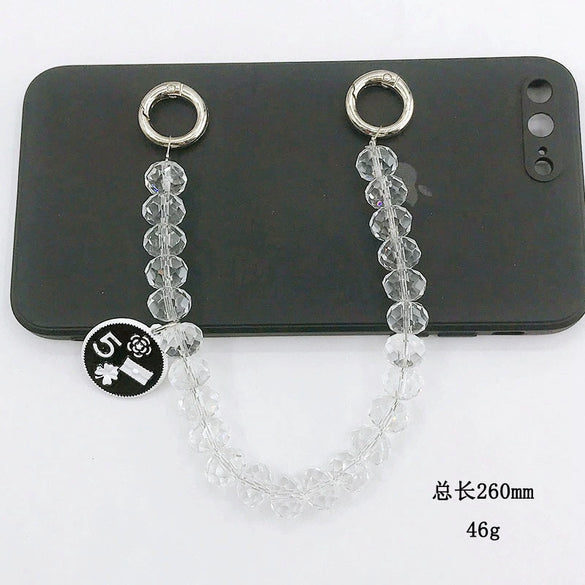 Jewelry Mobile Phone Chain Handheld Glass Glaze Beaded Crystal Baked Paint For Women