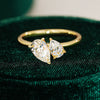 Jewelry Moissanite Double Stone Ring For Women 925 Sterling Silver Square Water Drop Exaggerated Electroplated
