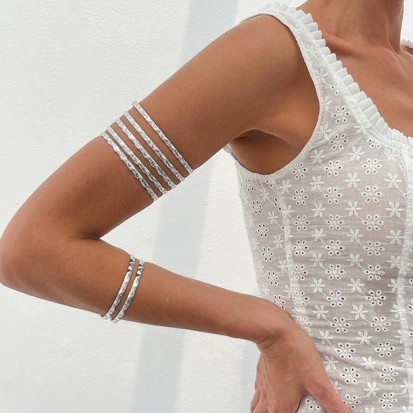 Jewelry Multilayer Hollow Arm Bracelet Iron Casual Style Electroplating