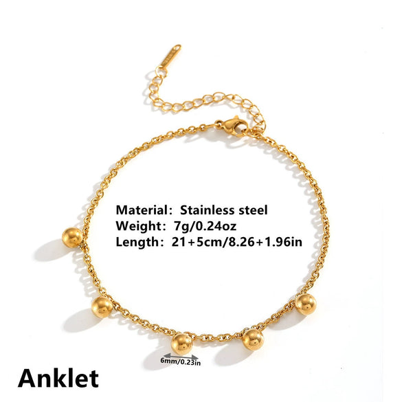 Jewelry Multiple Steel Ball Pendants Stainless Steel Electroplated 18K Gold Cartoon Style