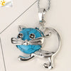 Jewelry Natural Crystal Alloy Pendant Necklace With Animal Pattern For Ladies Minimalist Style
