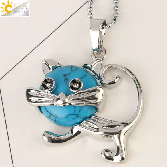 Jewelry Natural Crystal Alloy Pendant Necklace With Animal Pattern For Ladies Minimalist Style