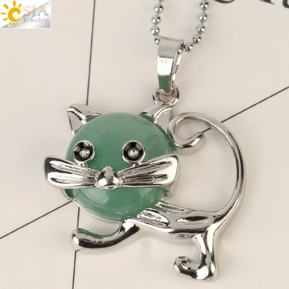 Jewelry Natural Crystal Alloy Pendant Necklace With Animal Pattern For Ladies Minimalist Style