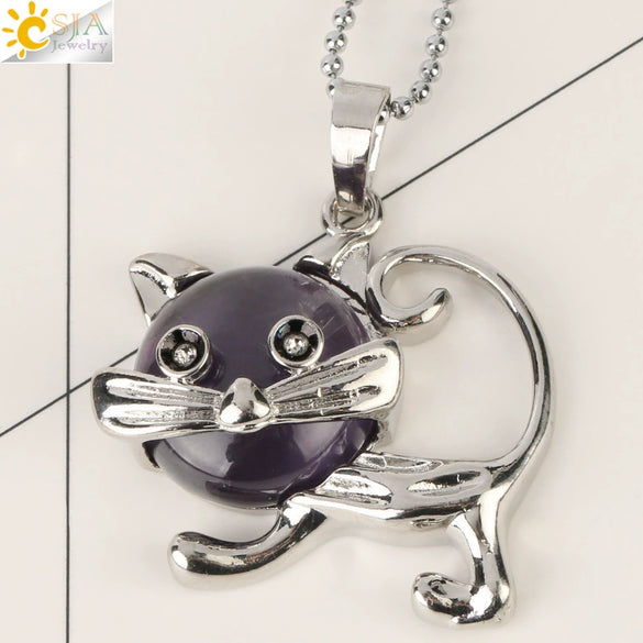 Jewelry Natural Crystal Alloy Pendant Necklace With Animal Pattern For Ladies Minimalist Style