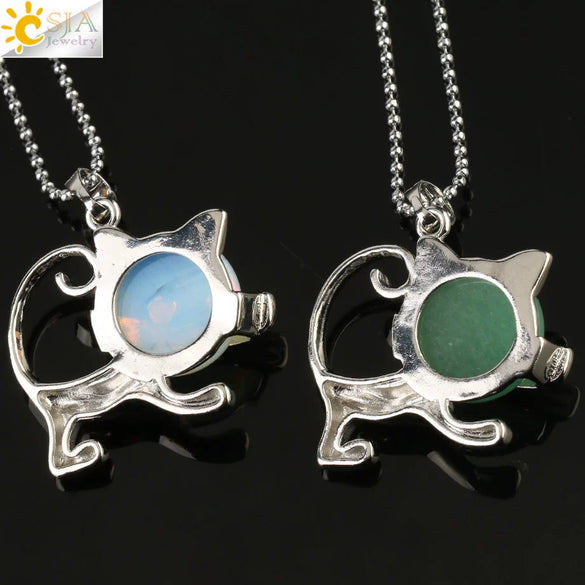 Jewelry Natural Crystal Alloy Pendant Necklace With Animal Pattern For Ladies Minimalist Style