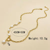 Jewelry Natural Freshwater Pearl Pendant O Shaped Necklace Stainless Steel Electroplated For Women