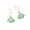 Jewelry Natural Semiprecious Stone Fanshaped Water Drop Ear Hook Elegant Retro Earrings For Women