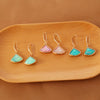 Jewelry Natural Semiprecious Stone Fanshaped Water Drop Ear Hook Elegant Retro Earrings For Women