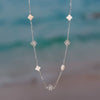 Jewelry Natural Shell Clover 925 Sterling Silver Geometric Pendant Necklace For Women Electroplating