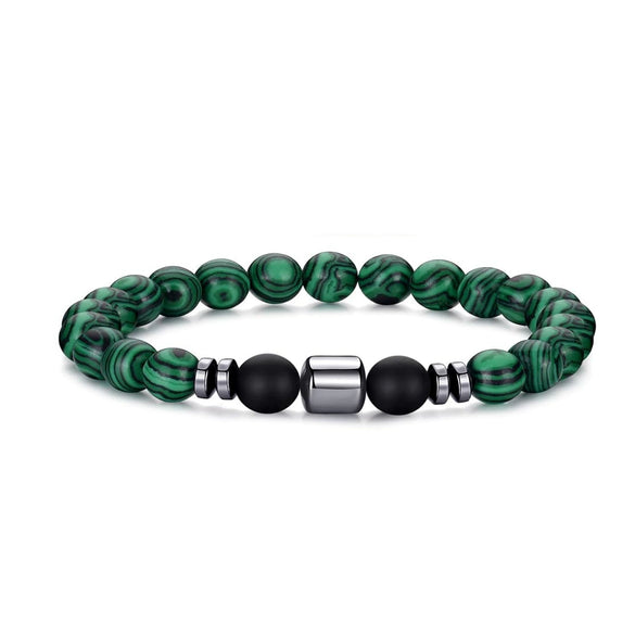 Jewelry Natural Stone Bracelet Copper Geometric Handmade Rose Quartz Tiger Eye Agate