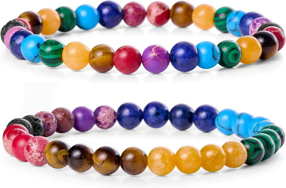 Jewelry Natural Stone Bracelet Copper Geometric Handmade Rose Quartz Tiger Eye Agate