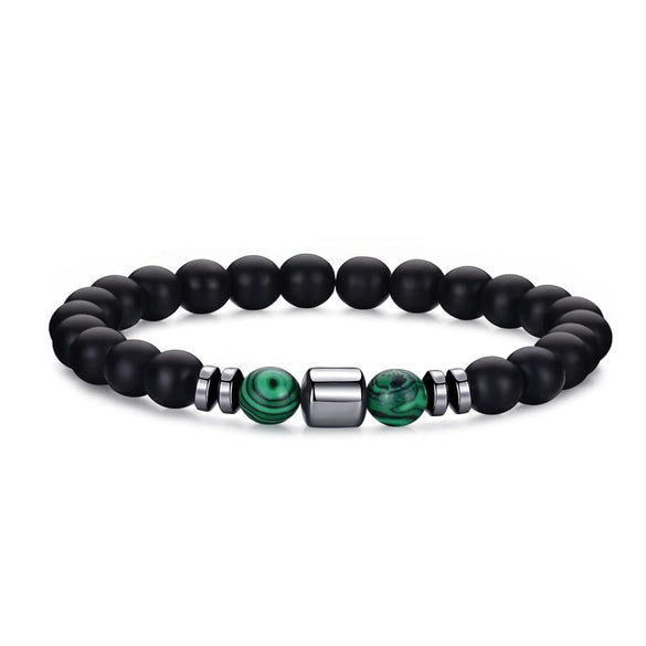 Jewelry Natural Stone Bracelet Copper Geometric Handmade Rose Quartz Tiger Eye Agate