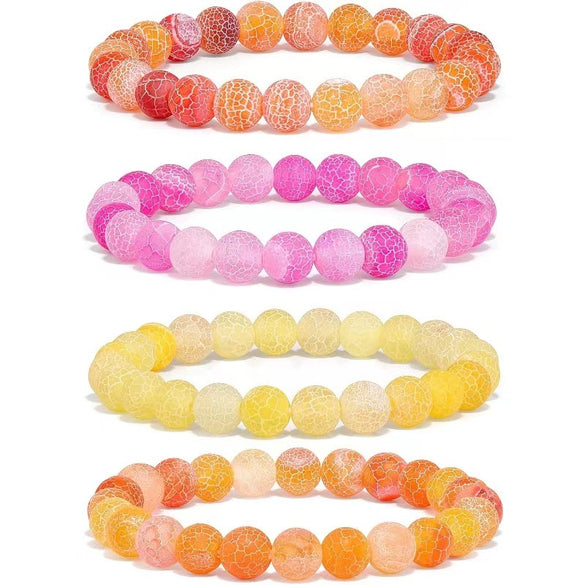 Jewelry Natural Stone Bracelet Copper Geometric Handmade Rose Quartz Tiger Eye Agate