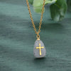 Jewelry Natural Stone Cross Stainless Steel O Shaped Chain Micropaved Necklace