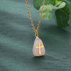 Jewelry Natural Stone Cross Stainless Steel O Shaped Chain Micropaved Necklace
