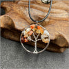 Jewelry Natural Stone Gravel Crystal Gem Silver Wire Tree Of Life Constellation Cartoon Pendant