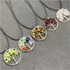 Jewelry Natural Stone Gravel Crystal Gem Silver Wire Tree Of Life Constellation Cartoon Pendant