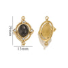 Jewelry Natural Stone Titanium Steel Geometric Double Hole Pendant Electroplated 18K Stainless Steel For Women